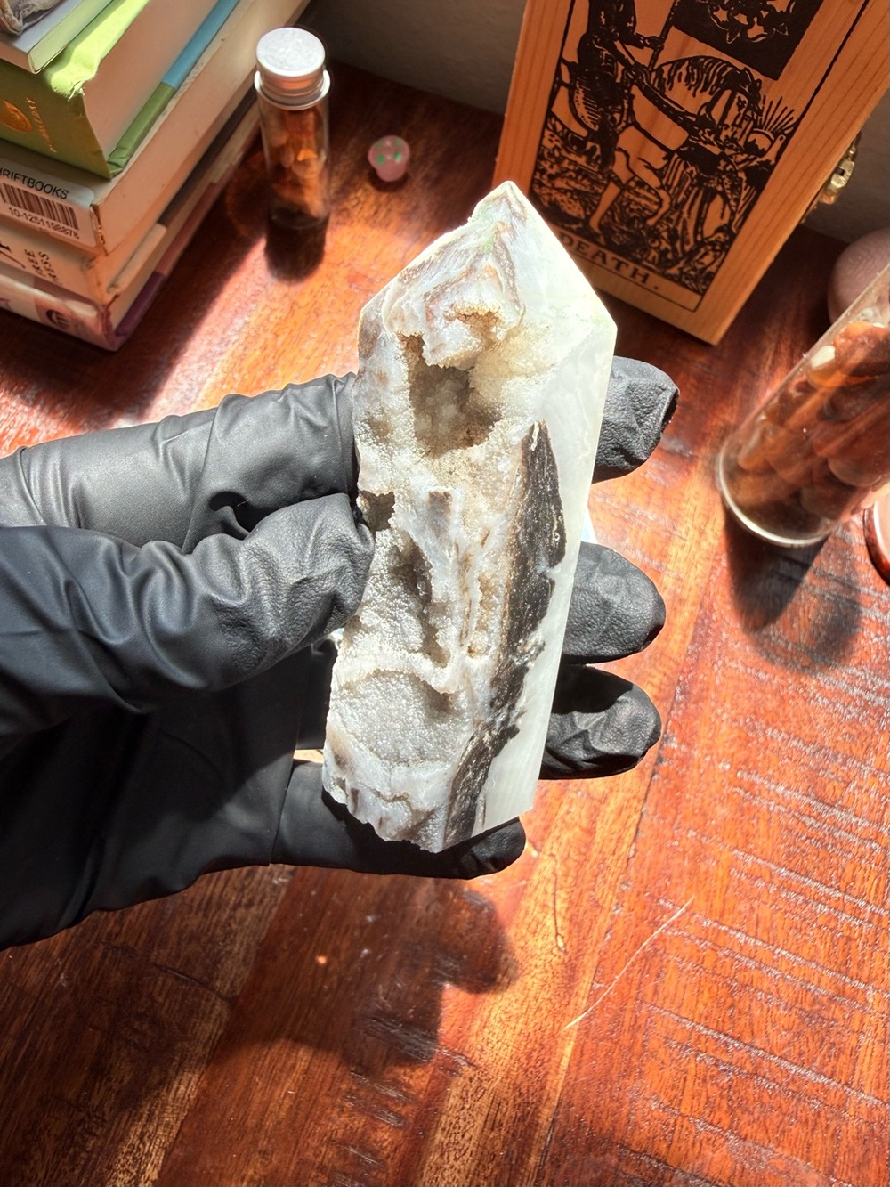 ✨ Natural Druzy Agate/ Sphaelerite Tower • Quartz Geode Crystal Point • 89 g